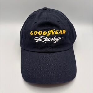 Vintage Goodyear Racing Tires Cars Retro Logo Navy Embroidered Hat